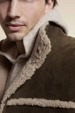 Real sheepskin coat mens