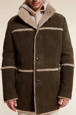 Real sheepskin coat mens