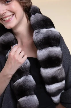 Real chinchilla shawl