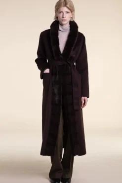 Real fur trim coat