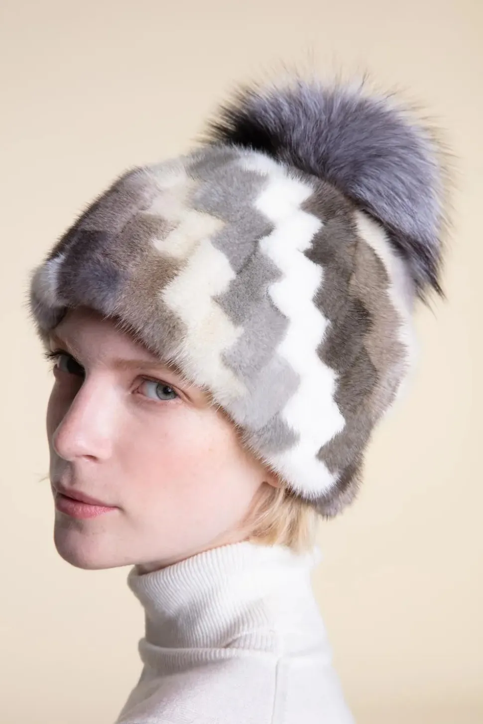 Real mink hat