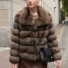 Real russian sable fur coat