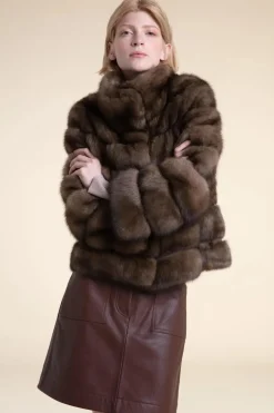 Real russian sable fur coat