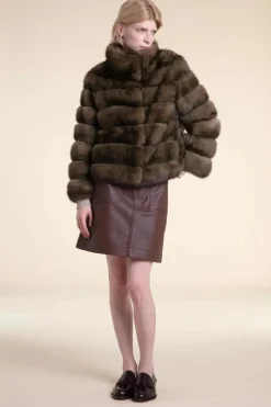 Real russian sable fur coat