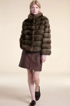 Real russian sable fur coat