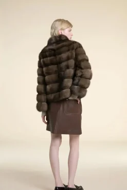 Real russian sable fur coat