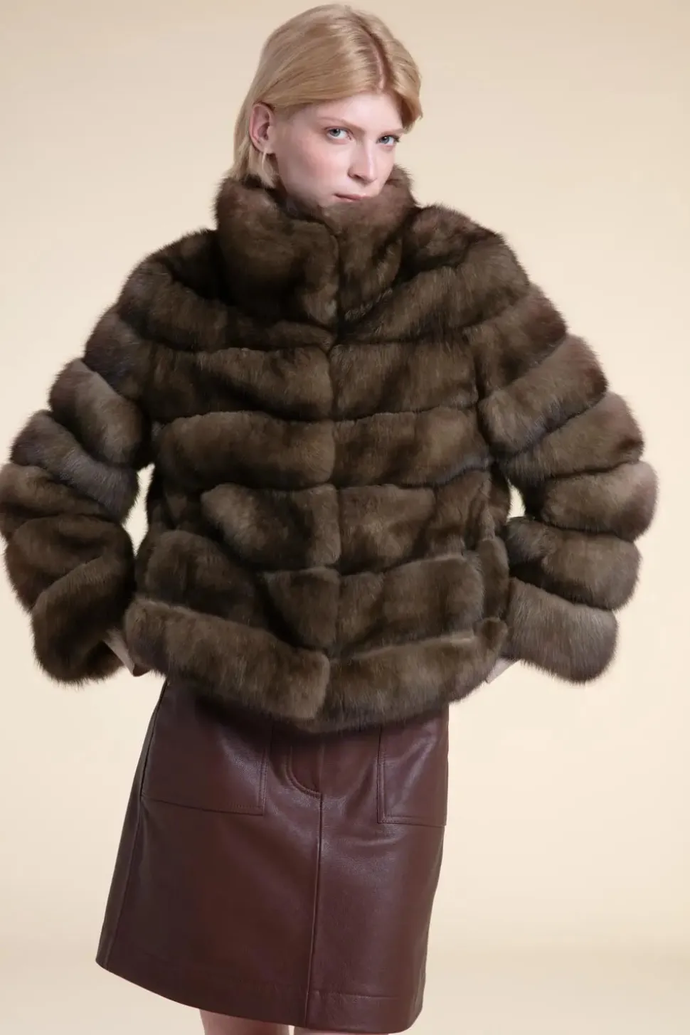 Real russian sable fur coat