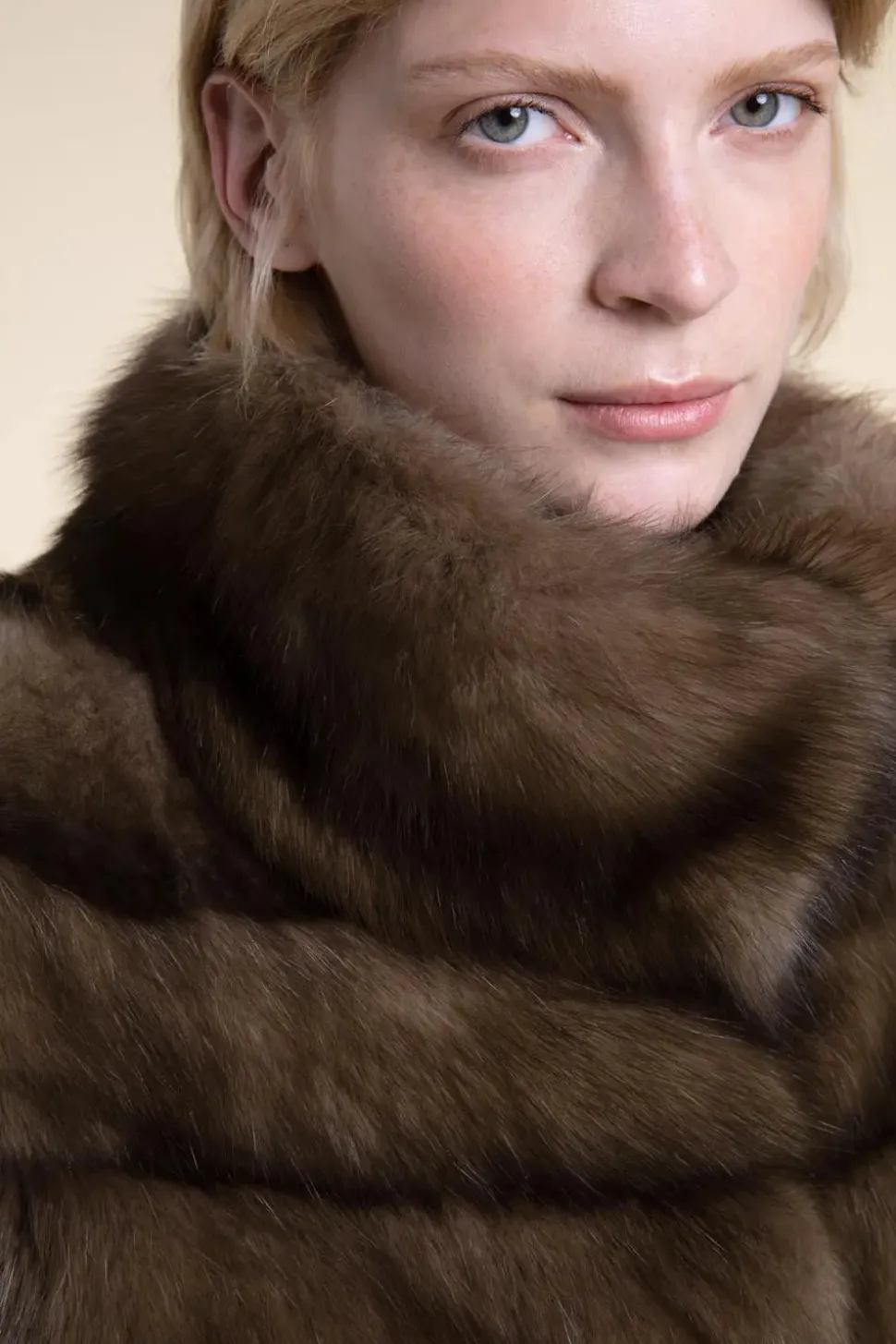 Real russian sable fur coat