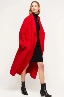 Red cashmere coat