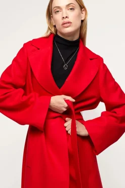 Red cashmere coat