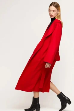 Red cashmere coat