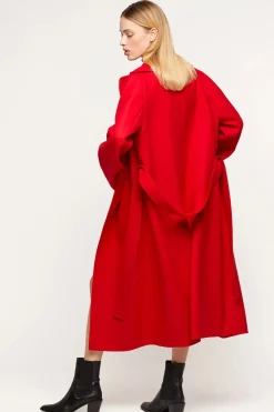 Red cashmere coat