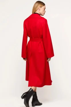 Red cashmere coat