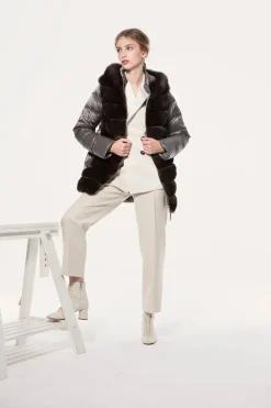 Sable down jacket with hood