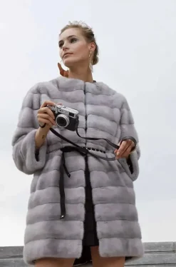 Saphire mink jacket neckless