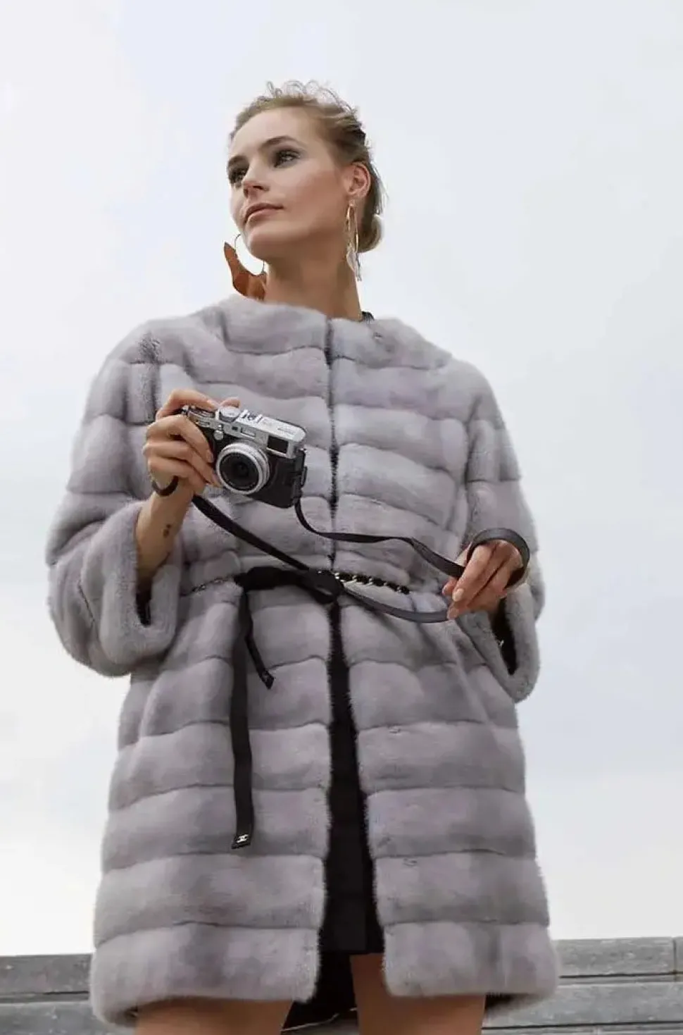Saphire mink jacket neckless