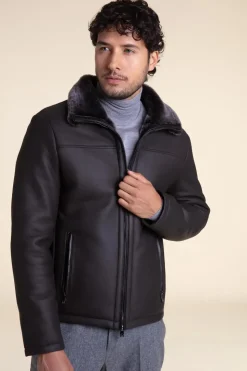 Shearling aviator jacket mens