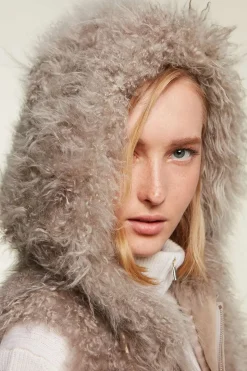 Shearling vest womens