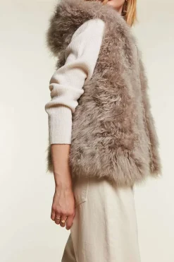 Shearling vest womens