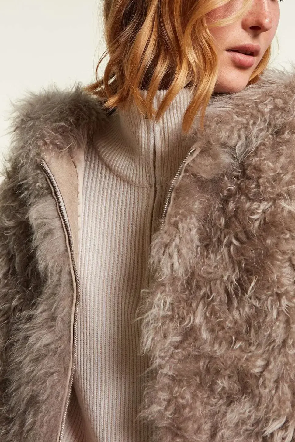 Shearling vest womens