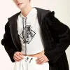 Sheepskin jacket with hood