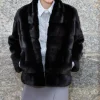 Short black mink jacket