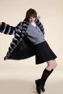 Women chinchilla coat