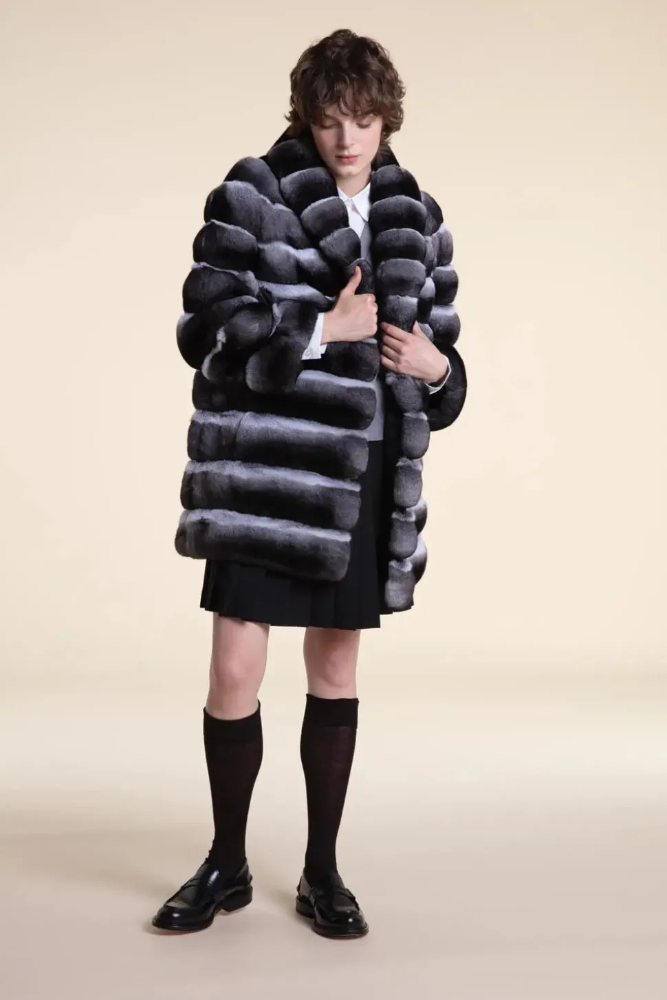 Women chinchilla coat