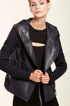 Womens blue leather jacket