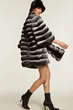 Women's chinchilla fur coat