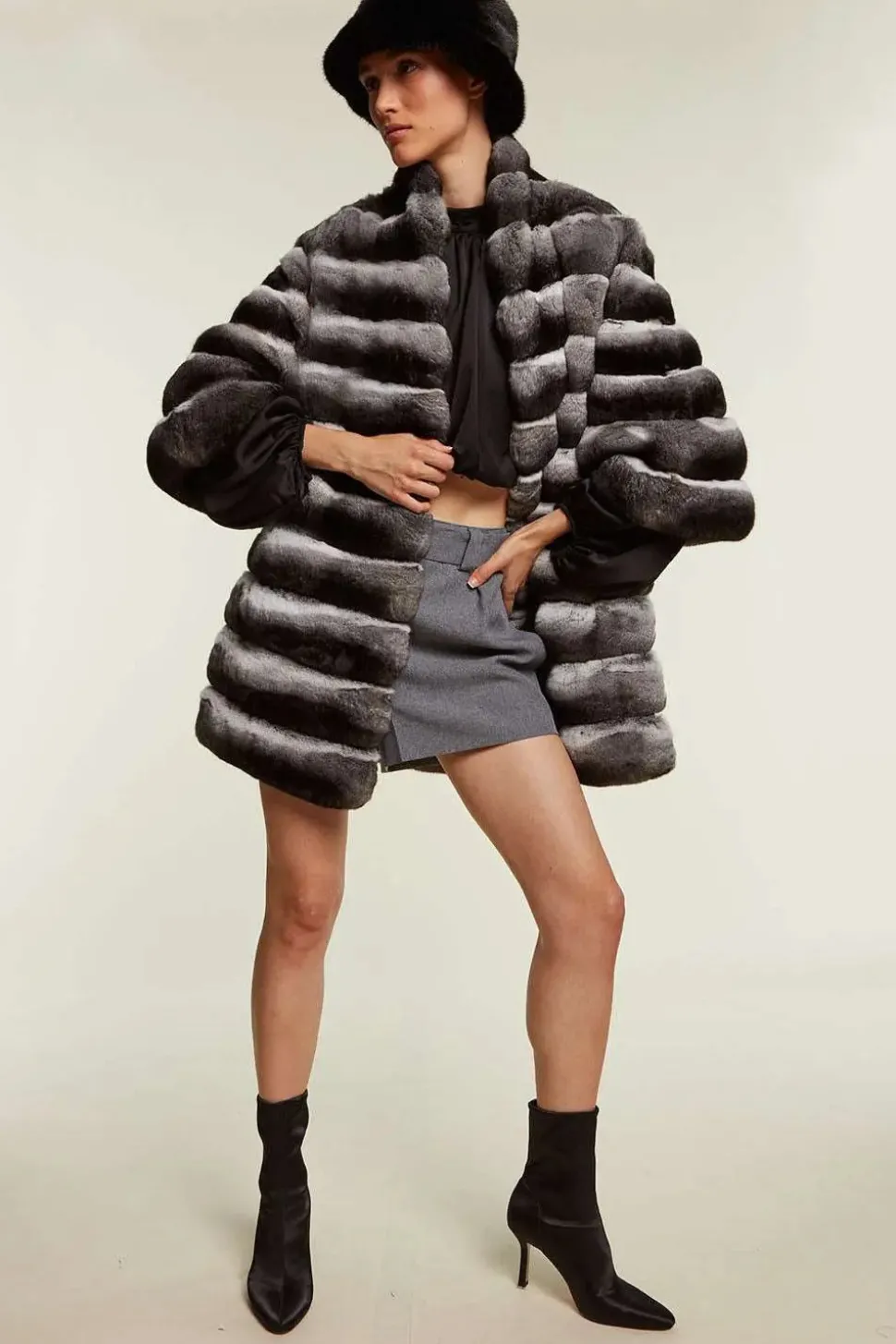 Women's chinchilla fur coat