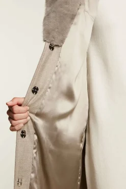 Womens puffer coat with mink fur hood